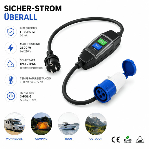 Adapterkabel 150cm cee kabel - 150cm,